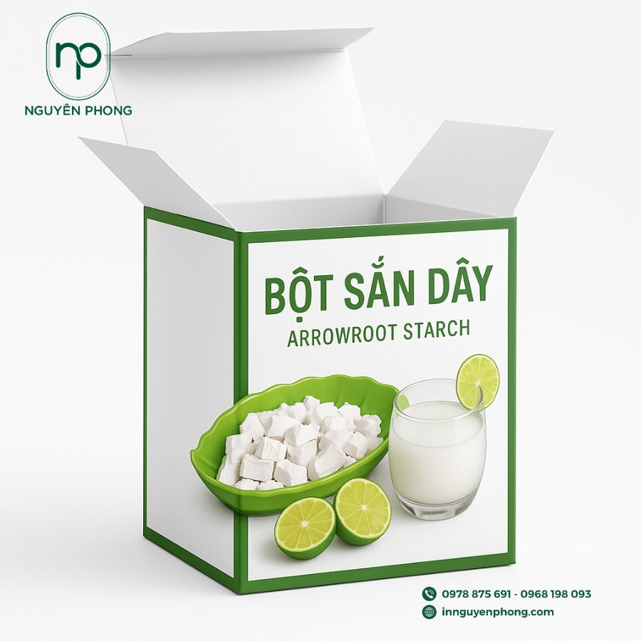 In Hộp Giấy Đựng Bột Sắn Dây